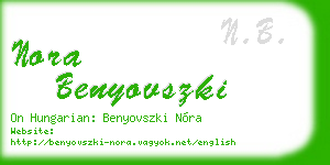 nora benyovszki business card